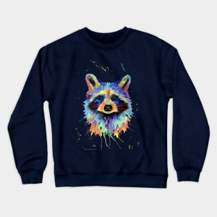 Multicolour Raccoon Art Crewneck Sweatshirt